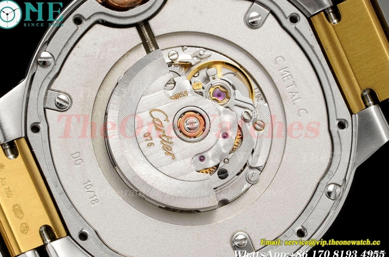 Ballon YG De Stk Bleu Wht 3KF Cartier A076 SS 36mm 0426